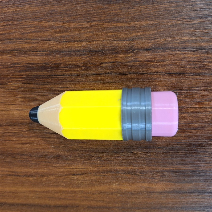 קליקר עיפרון צהוב עם מחק ורוד